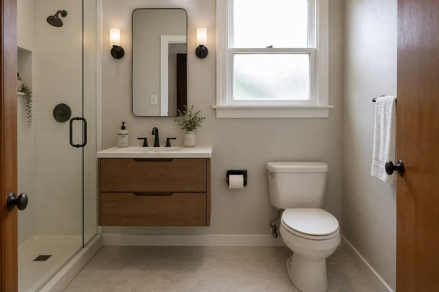 Hall Bath Shower Conversion - after
