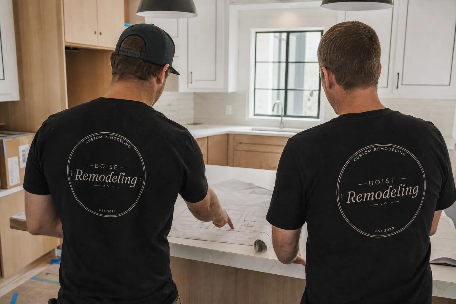 Boise Remodeling Co design-build team at a finished kitchen project